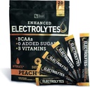 高められた電解質の粉(Peach Mango 20pk。) w 0 砂糖 +BCAAs +B-Vitamins の電解物の補足 w カリウム 亜鉛及び水和のためのマグネシウム - Keto の電解物