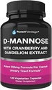 カプセルは、キャップあたり600mg D-Mannoseパウダー - 加えられたクランベリーとBradder、尿路面電車とUTIサポートの補助にタンポ抽出物 - 120ベギーキャップ