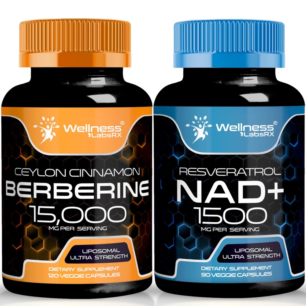 ウェルネスLABSRX NADサプリメント、1500mg - レスベラトロール付きNAD + - ベラリン1500mg - セイロンシナモンとベルベリン
