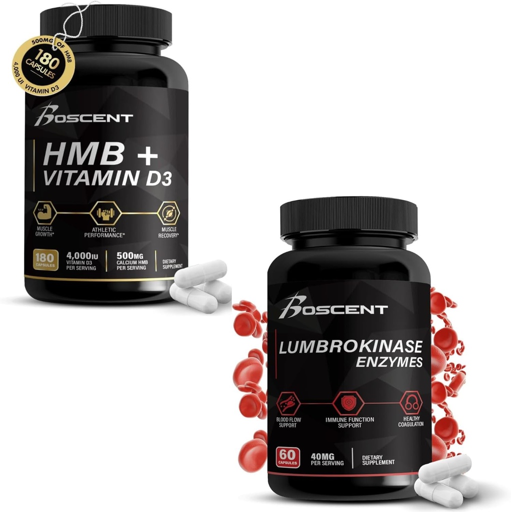 HMB & Lumbrokinase 筋肉 & 消化酵素コンボ