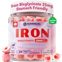 女性のためのビーガン鉄サプリメント25mg、ビタミンC、Methy B12、エネルギーブースト、鉄欠乏、味なし、ピーチ風味 - 60カウント(パック2)