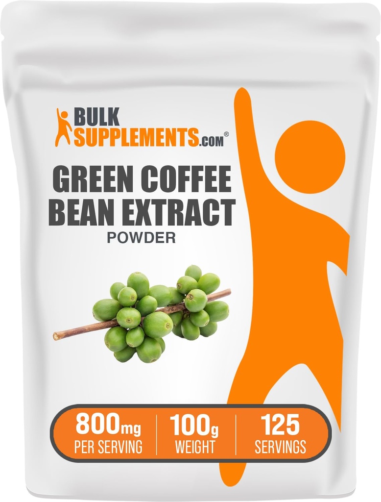BulkSupplementsグリーンコーヒー豆エキスパウダー - グリーンコーヒー豆サプリメント - エネルギーサポート、グルテン無料、100g(3.5オンス)(パッケージ1)