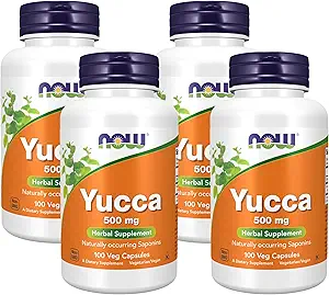 NOWサプリメント、ユッカ(Yucca spp.) 500mg、4:1コンセントレート、ハーブサプリメント、100カプセル(パッケージ4)