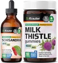 BIO KRAUTER Schisandra Tincture 4 Fl. Oz. & Milk Thistle 60 グミ