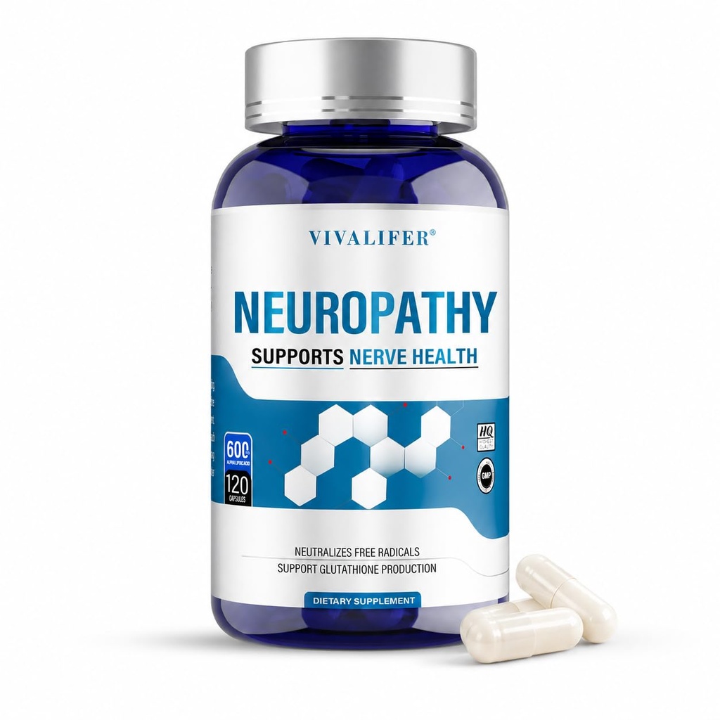 Nerve Savior for Neuropathy, 600mg Alpha Lipoic Acid with 300mg Benfotiamine, Nerve Support Supplement for Feet Hands Legs Tingling and Discomfort, 120 Capsules