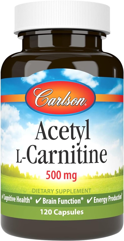 カールソンLabsのアセチルLカルニチン、500mg、120のカプセル