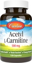 カールソンLabsのアセチルLカルニチン、500mg、120のカプセル