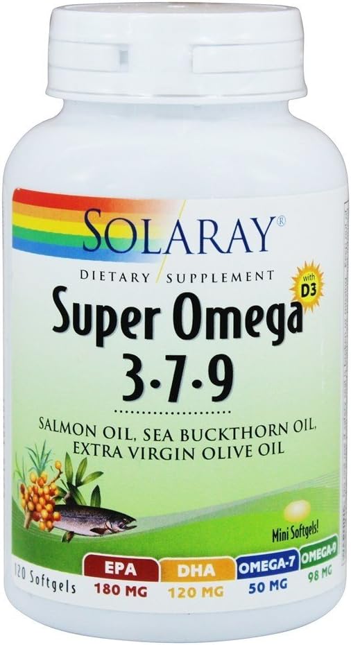 Solarayスーパーオメガ3&サルモンオイル、120Softgels