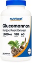 サービングごとのNutricostのグルコマンナン1,800mg、180のカプセル-自然な繊維の源、非GMOのグルテンフリー