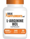 BulkSupplements.com L-アルギニンHClカプセル - ニトリオキサイドサプリメント、アルギニンサプリメント - グルテンフリー、8カプセル/サービング(5000mg)、240カウント(パッケージ1)