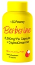 Berberineの補足15Xの効力、高められた吸収及び相乗効果のためのCeylonのシナモン。カプセルごとの8,500mg