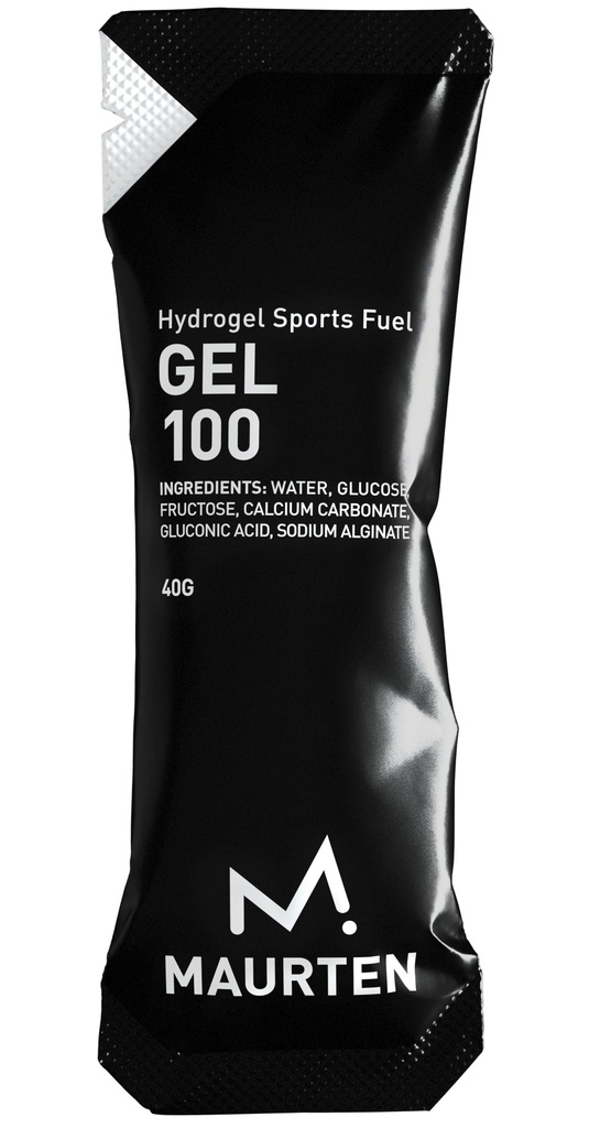 MAURTEN Gel 100 Energy Gel - 12-Pack of 40g - 25g Carbohydrates per Serving - Stomach-Friendly Patented hydrogel Technology for Cycling and Running - Natural & Free of Color or preservatives