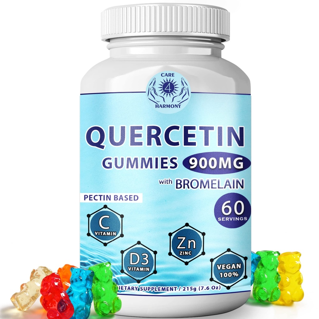 Quercetin のグミ - Bromelain のビタミン C + 亜鉛ビタミン D3 の Quercetin - Chewable Quercetin 900mg の補足-子供および大人のためのケルセチン (1)