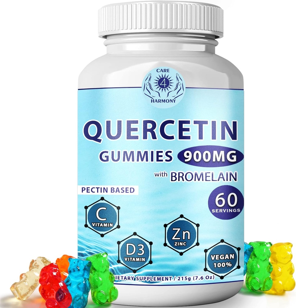 Quercetin のグミ - Bromelain のビタミン C + 亜鉛ビタミン D3 の Quercetin - Chewable Quercetin 900mg の補足-子供および大人のためのケルセチン (1)