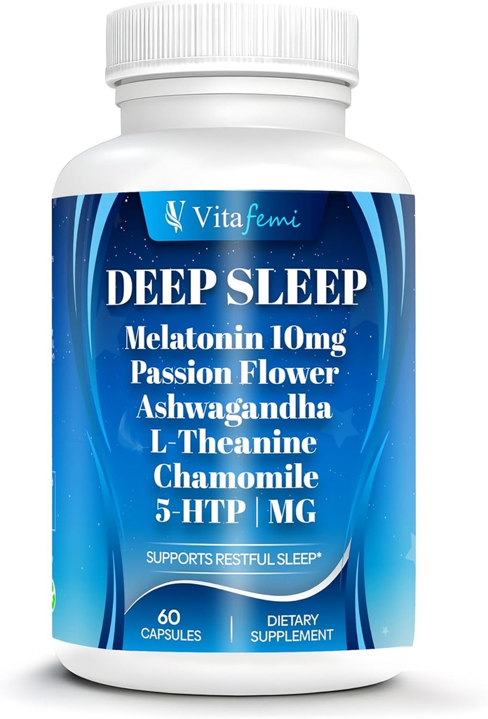 18-in-1 Melatonin10 mg、大人のための自然な深い睡眠の補足、非ウサギの形成、Ashwagandha、L-Theanine、マグネシウム、Chamomile、5-HTP、非GMO