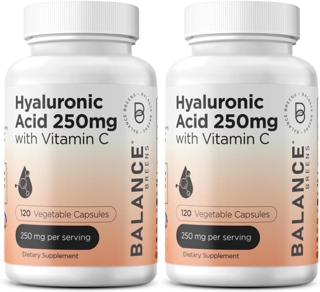 ビタミンC 50mgの純粋なHyaluronicの酸の補足250mg、120のビーガン カプセル-自然な白熱、毛、釘、骨及び接合箇所の健康の方式のための皮の水和