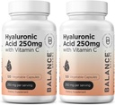ビタミンC 50mgの純粋なHyaluronicの酸の補足250mg、120のビーガン カプセル-自然な白熱、毛、釘、骨及び接合箇所の健康の方式のための皮の水和