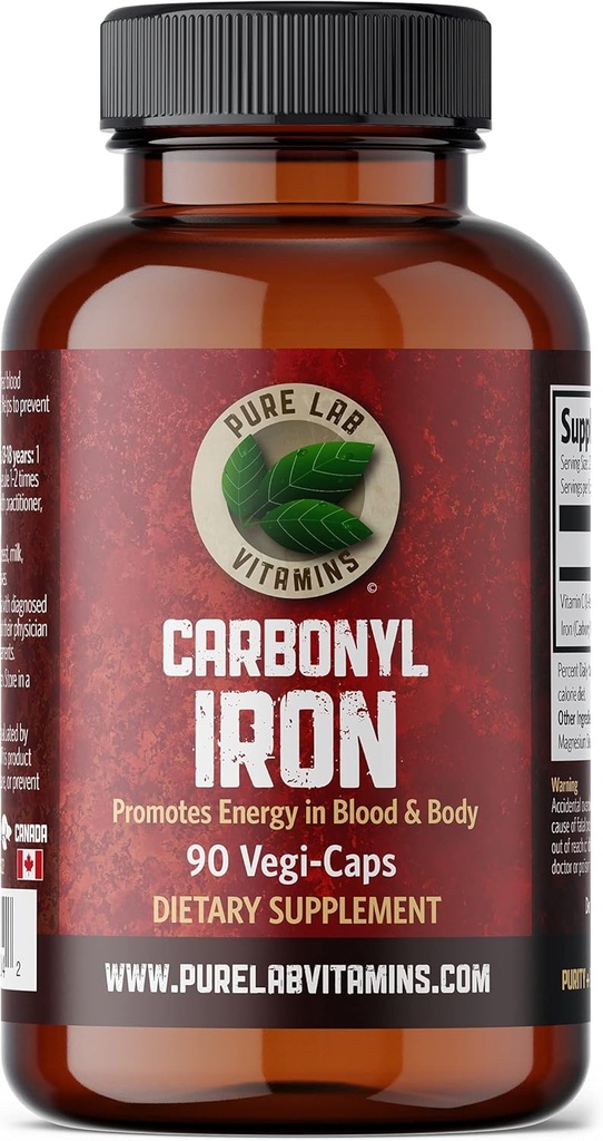 純粋な実験室のビタミンのCarbonylの鉄- 90のビーガンはVIT Cの金属鉄の独特な公式、優秀なBioavailability-の非便秘、カナダでなされるサポート赤血球の形成をおおいます