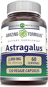 アメイジング・フォーミュラ・アストラガルス(Astragalus Membranaceus Plant Root より) | 2000 Mg サプリメント | ベジタリアンカプセル | ノンGMO | グルテンフリー | アメリカ製(1パック | 120 カウント)