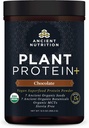 Ancient Nutrition Plant Based Protein Powder, Plant Protein+, Chocolate, Organic Vegan Superfoods Supplement, 15g Protein Per Serving, Gluten Free, Paleo Friendly 12 Serving