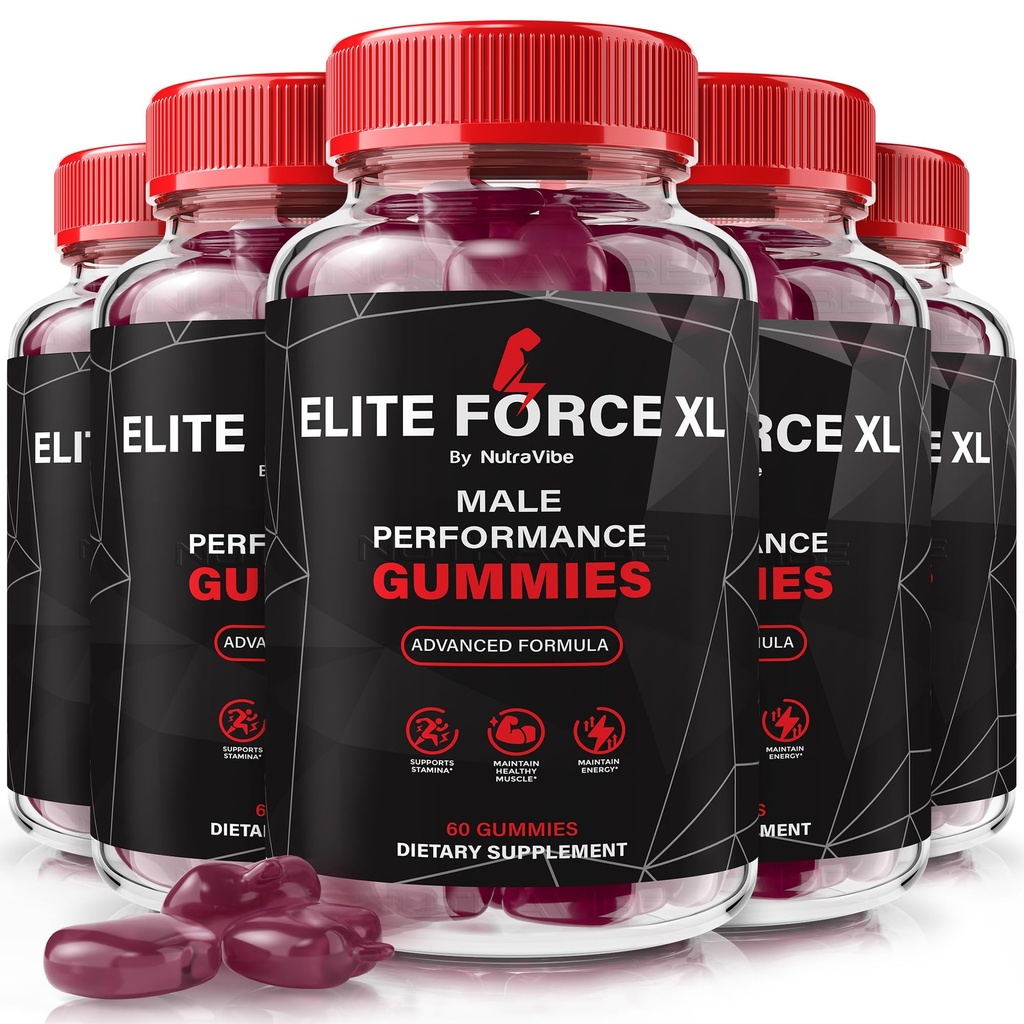 (5 Pack) Elite Force XL Gummies – Daily Energy & Wellness Support Supplement | Natural Formula for Drive, Stamina & Active Lifestyle | Easy-to-Chew Gummy, Non-Habit Forming (300 Gummies)