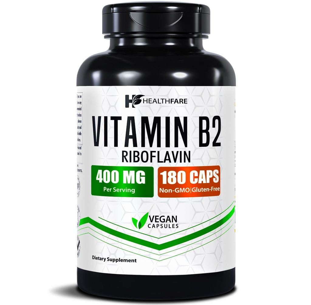 ビタミンB2 リボフラビン 400mg | 180ベジカプセル | サプリメント | グルテンフリー | 非GMO
