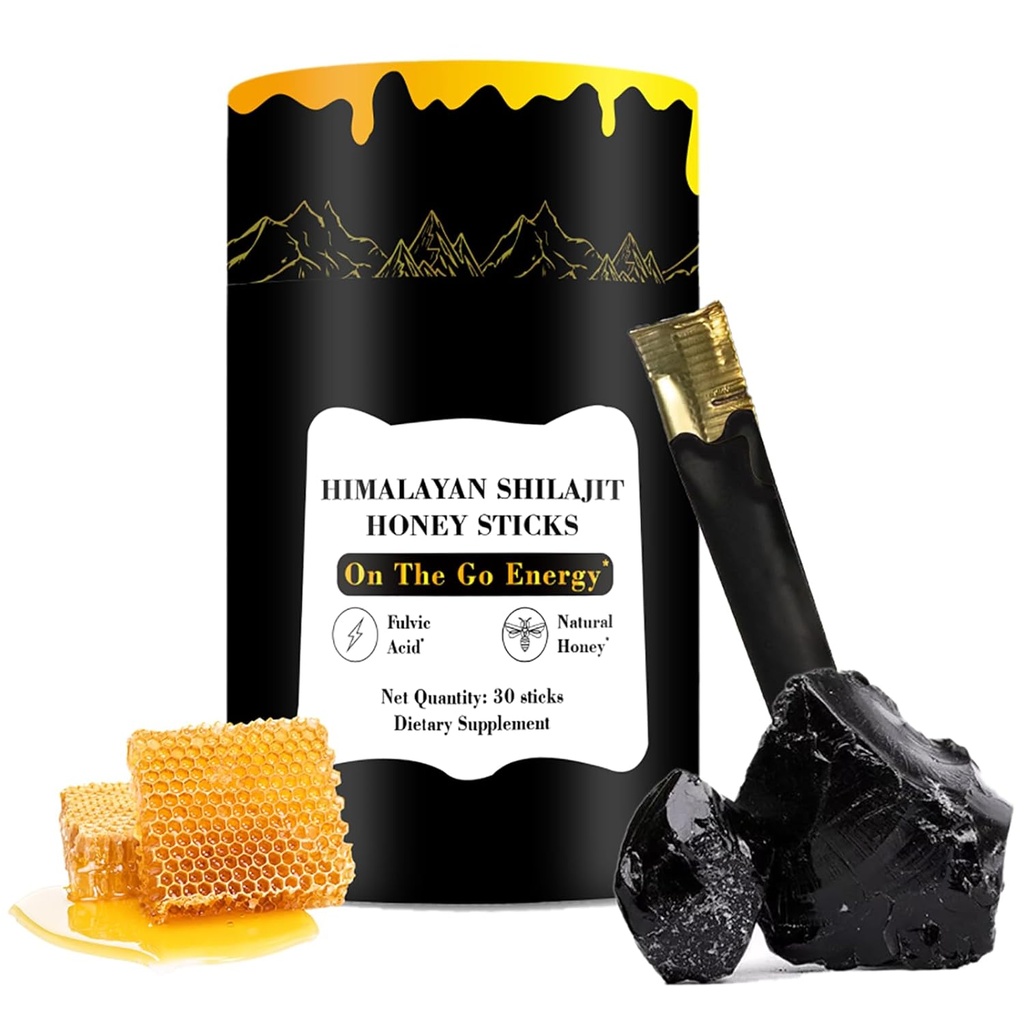 Zotreval Shilajitハニースティック、30スティック - 純粋なヒマラヤ樹脂、エネルギーブースト、免疫サポート&バイタリティ、SHILAJITハニースティックのためのオーガニックハニー&サフラン