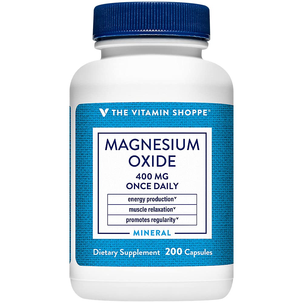 ビタミンショップペマグネシウム酸化物400mg - エネルギー生産、筋肉の弛緩、骨の健康をサポートし、消化の規則を促進するエッセンシャル毎日のミネラル式(200カプセル)
