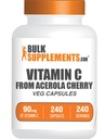 BulkSupplements.com AcerolaチェリーカプセルからビタミンC - AcerolaチェリービタミンCサプリメント - Gluten無料、1カプセル/サービング、240ベジカプセル(パッケージ1)