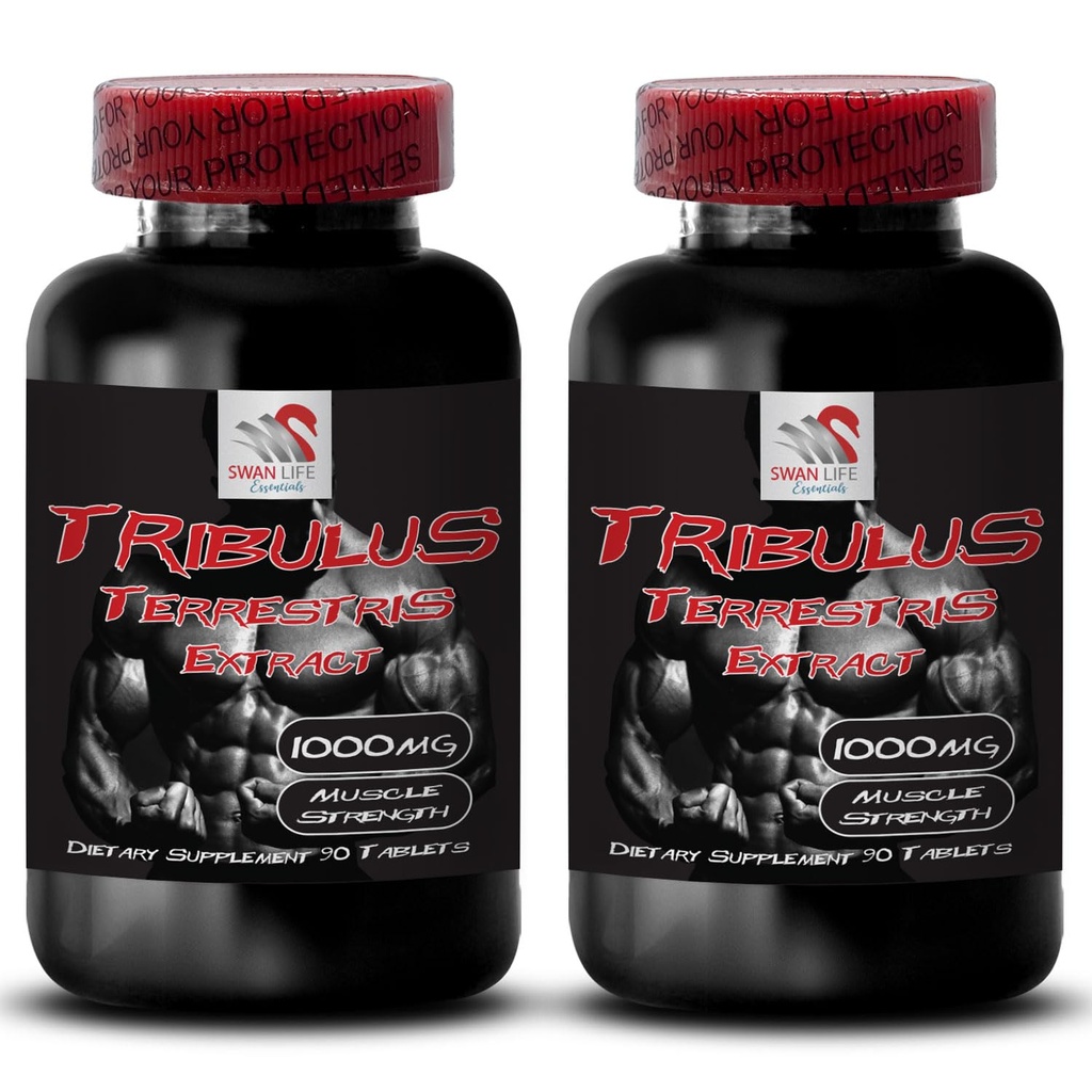 Strength & Performance - TRIBULUS TERRESTRIS EXTRACT - Daily Power Boost, Physical Power, Energy Lift, Plant-Based Strength Formula, Active Body Boost, Strength Optimization 2 Bottles 180 Tablets