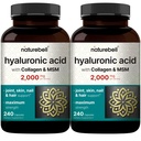 NatureBell 2のパックのHyaluronicの酸は2000のmgを補います  MSM及び加水分解されたホバインのコラーゲンとの480の合計のカプセル–皮の加水、共同潤滑、毛および目の健康のための1サポートの3