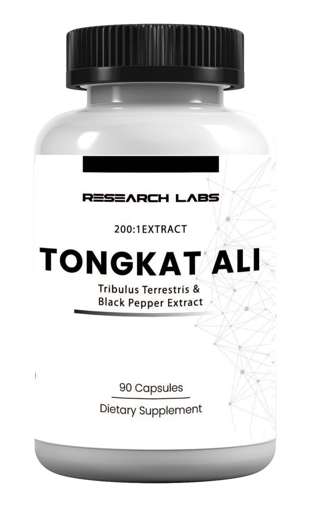 研究ラボ ロングジャック トンカット アリ エキス カプセル 200x 強度 | 200,000 mg | 強度、駆動、性能、筋肉量