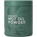スポーツ研究オーガニックMCTオイルパウダー - Keto&Vegan MCTs C8、ココナッツからC10 - 脂肪酸Brain&Body Fuel、非GMO&グルテンフリー - 風味が悪い、コーヒー、紅茶&タンパク質シェイクス - 10.6 oz