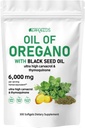 ブラックシードオイル2-in-1ソフトゲル6000mg 300カウント非GMO免疫サポートハーブフォーミュラとオレガノオイル