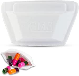 GMS のスクイーザブル ポケット ピル ケース - 小さく、軽量の丸薬のオルガナイザー 旅行に最適 - 薬を安全に保持 - 簡単な Fuss なしのアクセスと丈夫なデザイン - ポケットのサイズと慎重