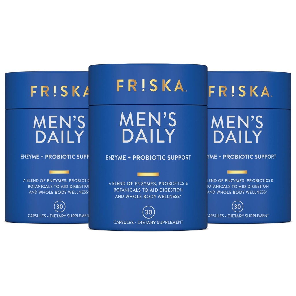 FRISKAの人の毎日の消化酵素およびプロバイオティクスの補足、男性の消化器の健康のための自然なサポート、浮気、ガス、消化の救助、サポート ガットの健康、LactaseおよびBビタミン、90のカプセル