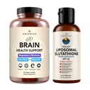 AMANDEANの優れた脳の健康の補足及びLiposomalのグルタチオンの束。 マグネシウムL-Threonate、USA-Grown Organic LionのMane 6:1のエキスおよびアルファGPCとの三重式。サポートCognition、焦点及び