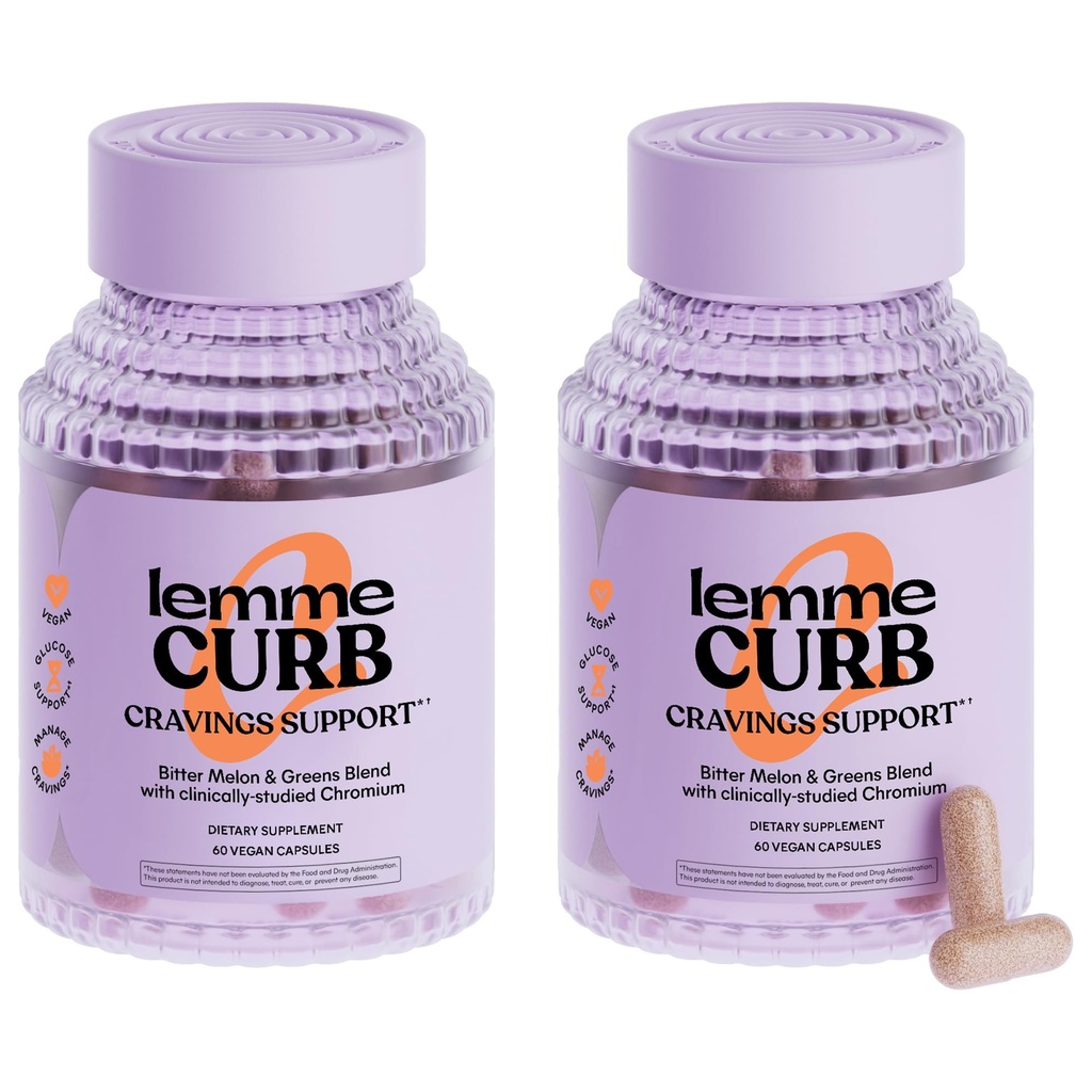 Lemme Curb - Cravings、Improve Carb Metabolism、重量管理サポート、臨床的にChromium Picolinate、Bitter Melon、Ceylon Cinnamon&Greens Superfood - 60カウント(パッケージ2)
