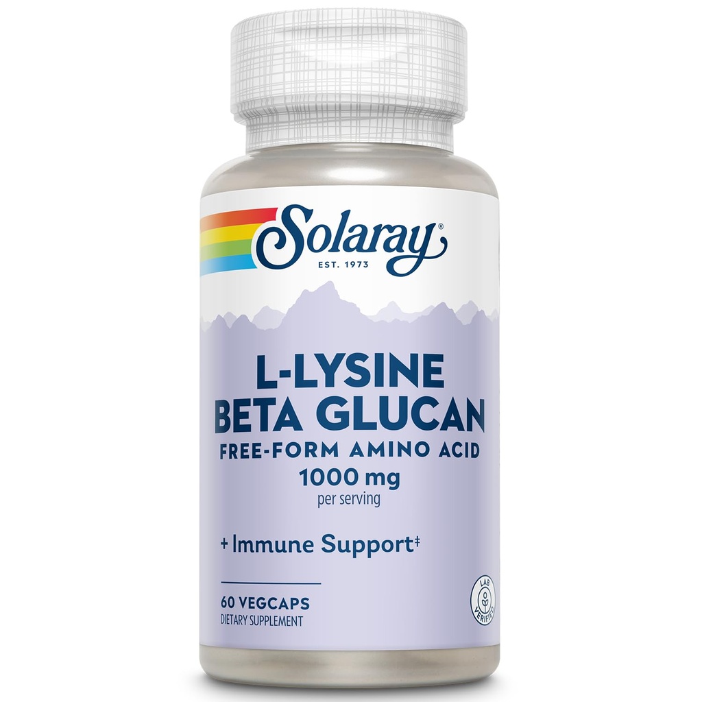 ベータ グルカン、自由な形態のアミノ酸、L-Lysine 1000mgのカプセル、免疫サポート補足、健康な皮および唇サポート、60日の保証、実験室によって確認される、30のサービング、60のベッキャップ
