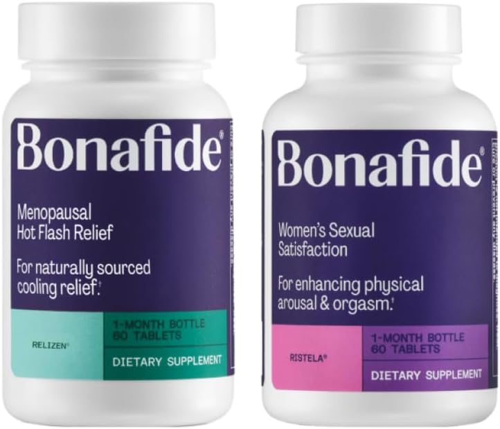 Bonafide Relizen + Ristela - Menopause* +ホルモンフリー、女性の性的満足のための薬物のないサポート - 1ヶ月の供給のホットフラッシュとナイト汗からのホルモンフリーの救済