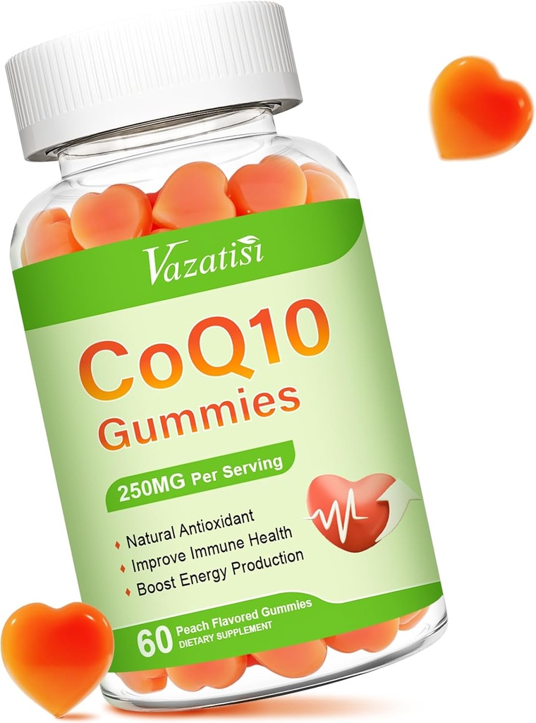 高い吸収のCoQ10のグミ250のmg、Omega-3、マグネシウム、細胞エネルギー、頭脳及び酸化防止のためのビタミンB12、5Xよりよい吸収の補酵素Q10の補足- 60のCts