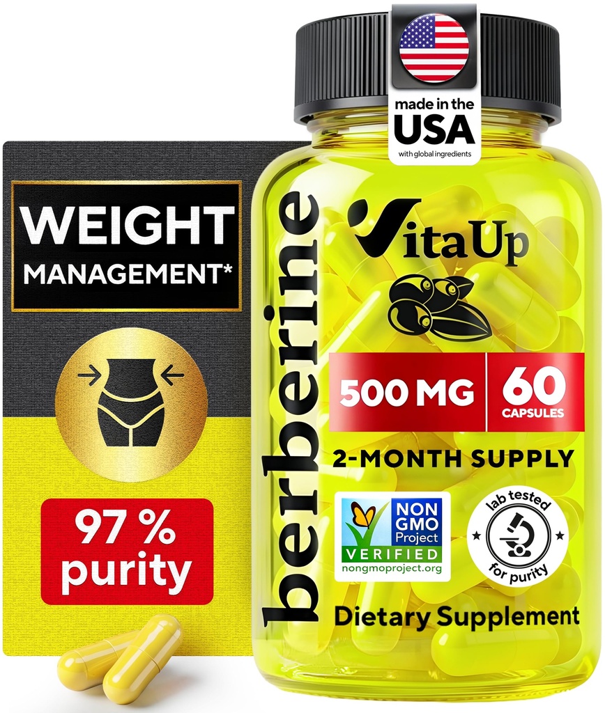 Berberineの補足500mg - 米国はBerberine 500mgを-非GMO Berberine HCL -重量管理、エネルギー、免疫サポートのためのBerberineの補足- 60のカプセル作りました