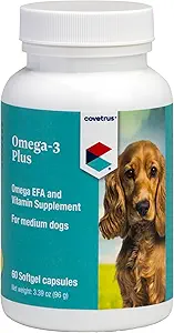 Omega-3 and Vitamin Supplement Softgel Capsules Medium Dog, 31-60 lbs 60 ct