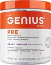 Genius Pre Caffeine-Free Pre Workout Boosted Energy, Focus, Performance Nootropic Formula AlphaSize, Citrulline Malate, CarnoSyn Beta Alanine Endurance, スタミナ, 回復, 20 サービング - Grape Limeade