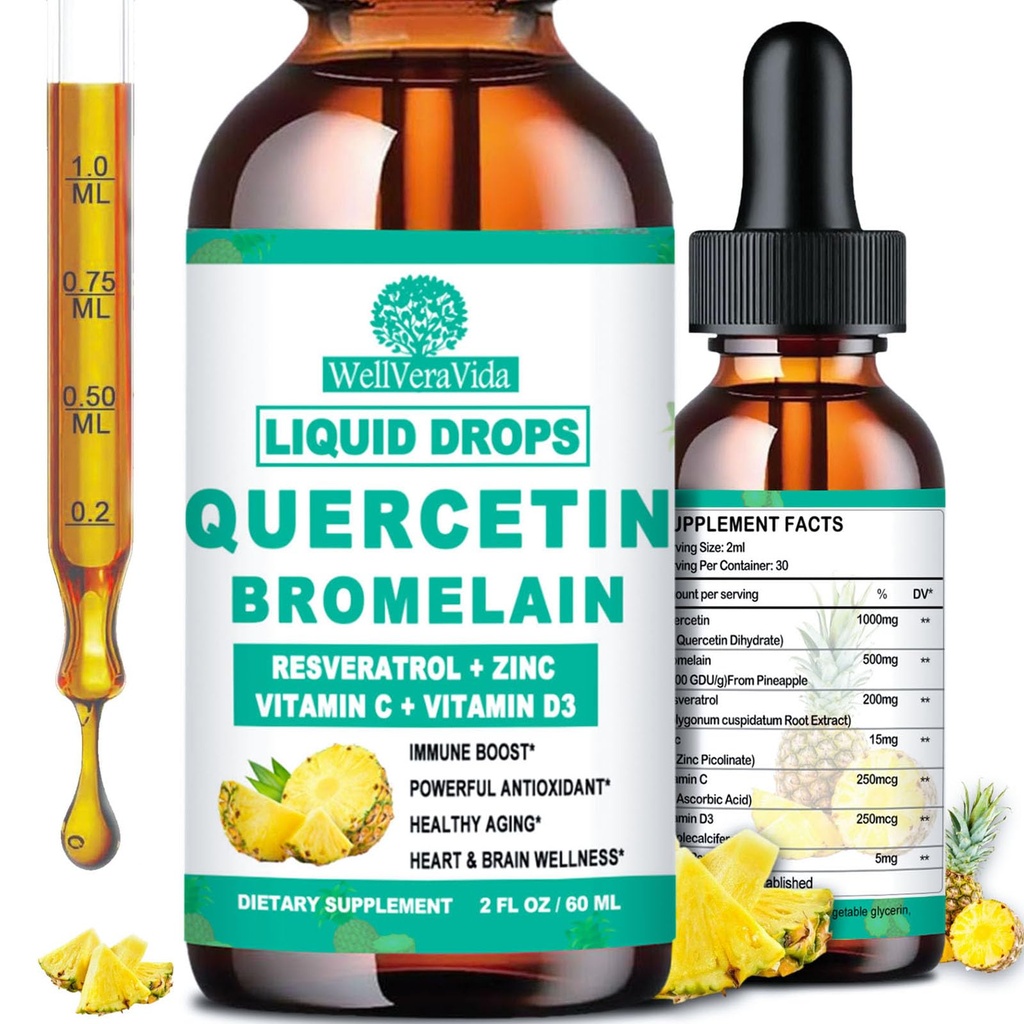 Bromelainの液体の低下、カプセル及び丸薬、Bromelain 500mgのビタミンC D3の免疫力がある7イン1の有機性亜鉛ケルセチン1000mgのカプセル及びPillsからの4Xより強い4X