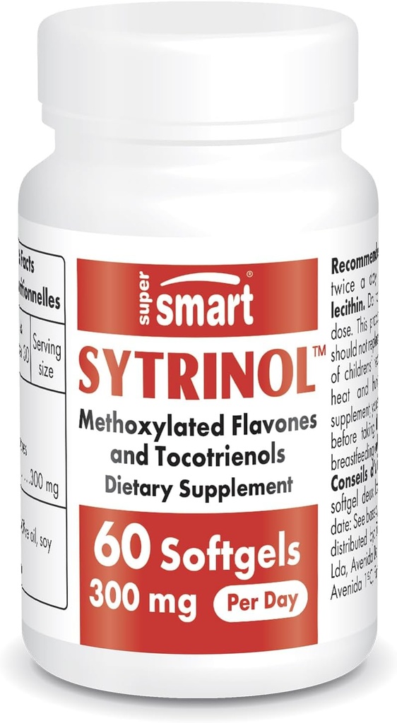 Supersmart - Sytrinolは1日あたりの300mgを補います(高吸収) - シトラスBioflavonoids & Tocotrienolsコンプレックス - パームフルーツエキス | グルテンフリー - 60Softgels