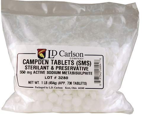 Campden Tablets Sodium Metabisulphite 1 lb.