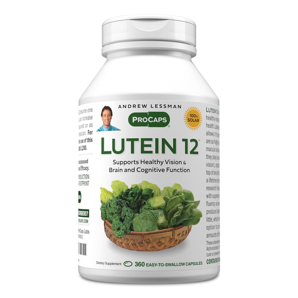 ANDREW LESSMAN Lutein 12mg - 360 Softgels - ルテインの超高レベル。 強力な酸化防止カロチノイド。 眼の健康を支え、健康な視野および皮を促進して下さい。