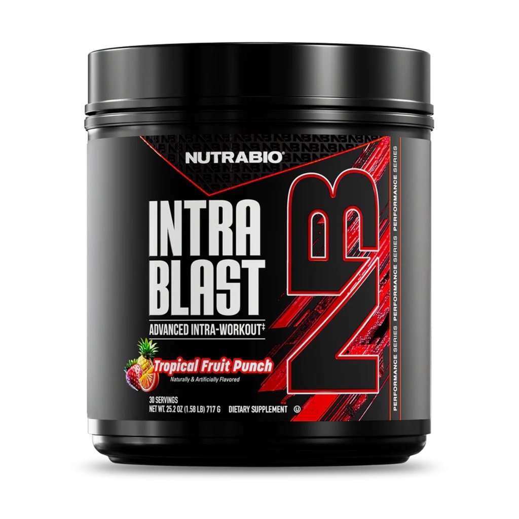 NutraBio Intra Blast Bcaaの粉のアミノ酸の補足、電解質及び水和のブレンド、Intraのプレワークアウト及び筋肉回復、20g Eaaaのアミノ酸の粉、5gグルタミン トロピカル フルーツ パンチ、30のサービング