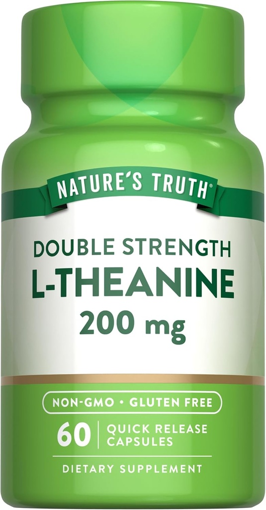 Nature's Truth L Theanine | 200mg | 60 Quick Release Capsules | Non-GMO & Gluten Free Supplement